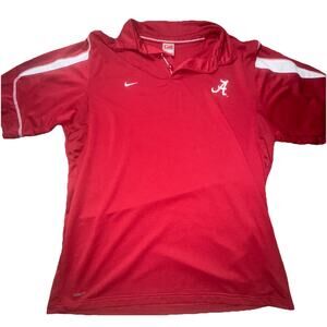 Alabama Crimson Tide Nike Team Mens Polo Shirt Red Short Sleeve Fit Dry XL (af3)